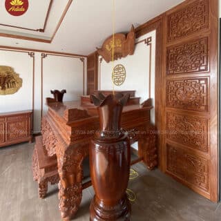 phòng thờ gỗ hương đá
